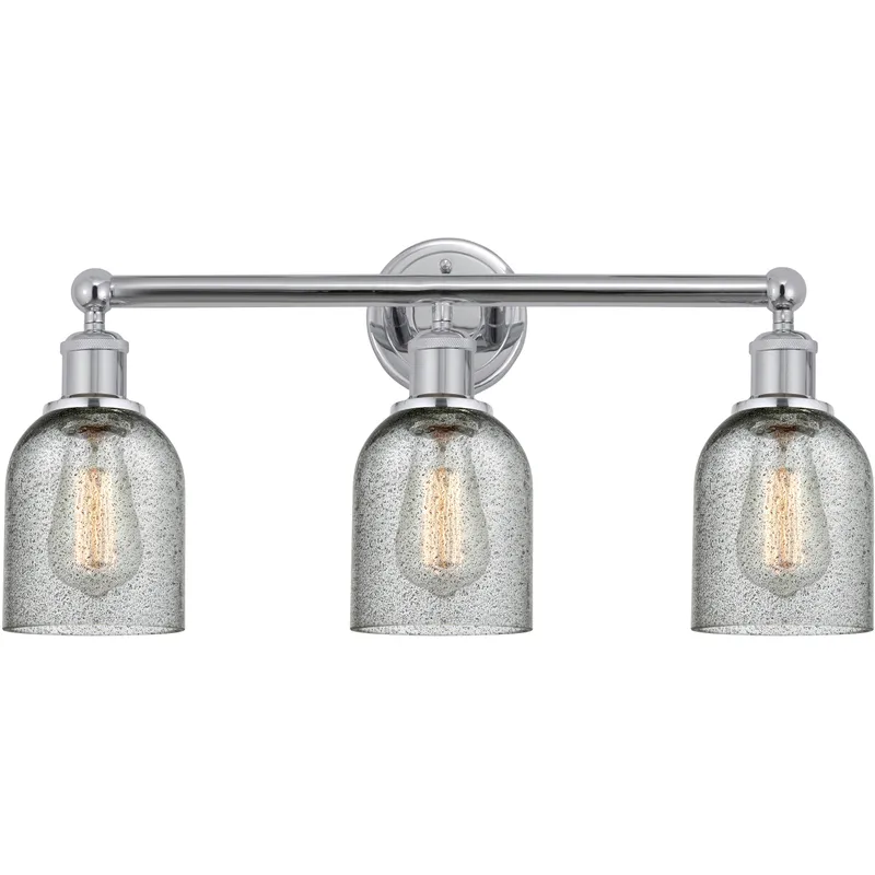 Caledonia 3 Light 23 inch Polished Chrome Bath Vanity Light Wall Light in Charcoal Glass