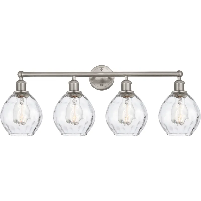 Edison Waverly 4 Light 33 inch Brushed Satin Nickel Bath Vanity Light Wall Light