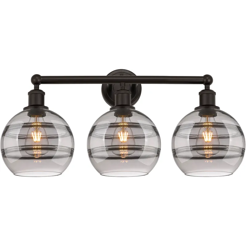 Edison Rochester 3 Light 26 inch Oil Rubbed Bronze Bath Vanity Light Wall Light