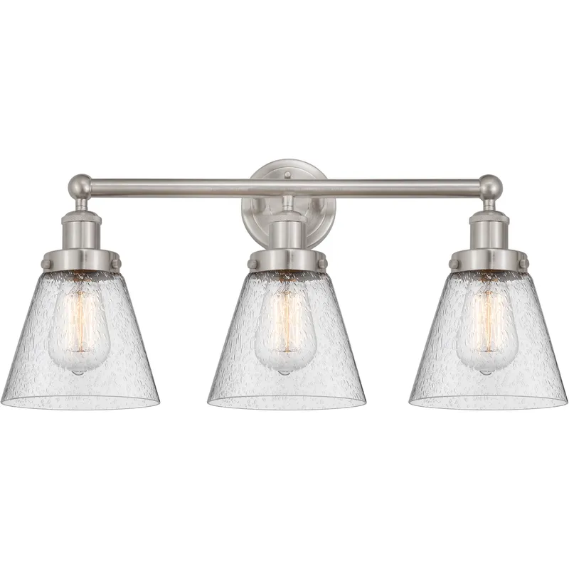 Cone 3 Light 24.5 inch Brushed Satin Nickel Bath Vanity Light Wall Light