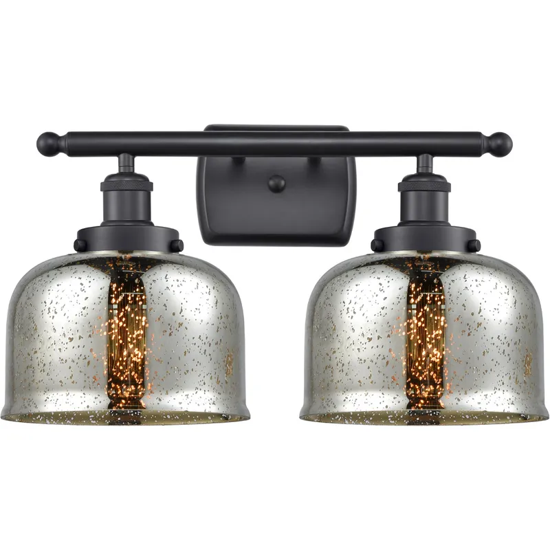 Ballston Bell 2 Light 16 inch Matte Black Bath Vanity Light Wall Light