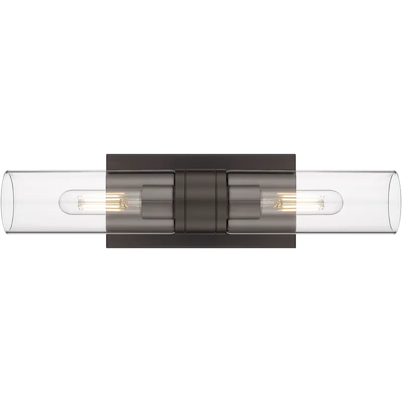 Ballston Urban 2 Light 18 inch Oil Rubbed Bronze Bath Vanity Light Wall Light in Clear Glass