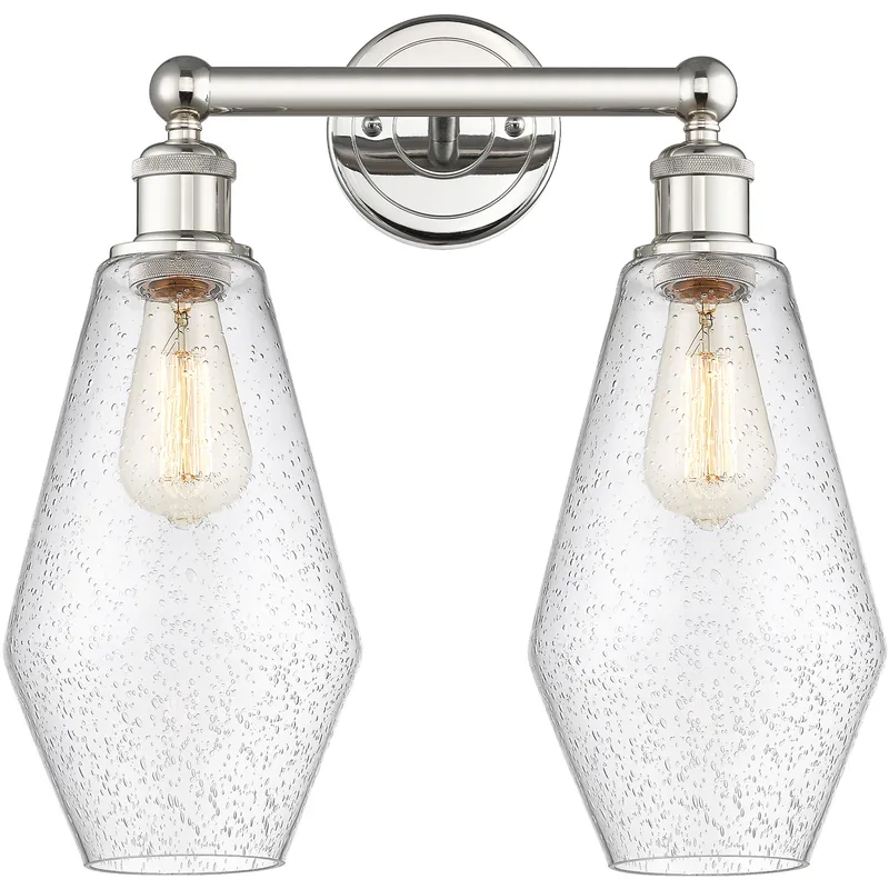 Cindyrella 2 Light 16 inch Polished Nickel Bath Vanity Light Wall Light in Seedy