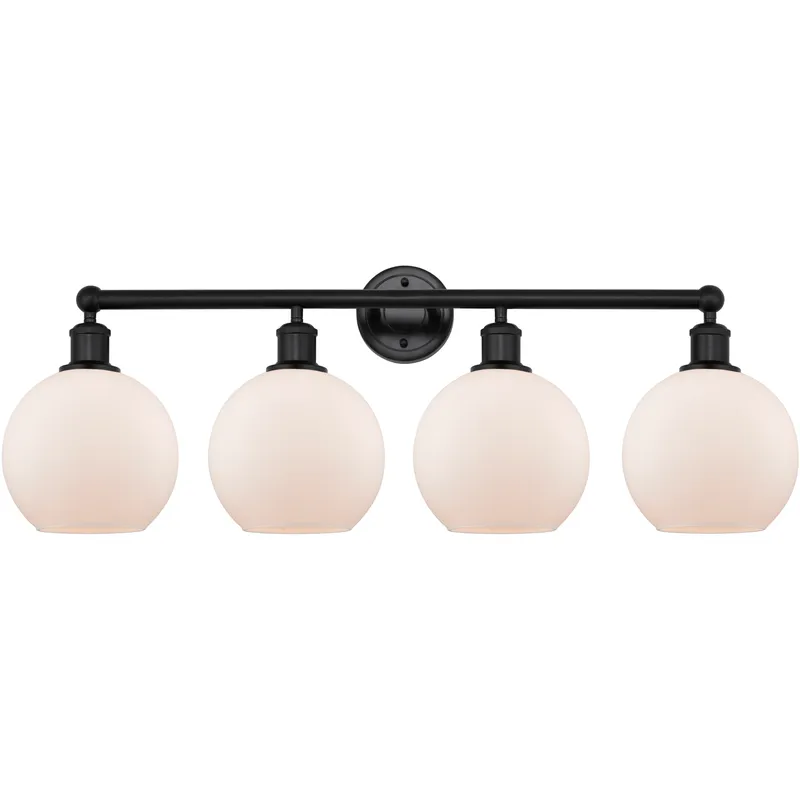 Athens 4 Light 35 inch Matte Black Bath Vanity Light Wall Light in Matte White