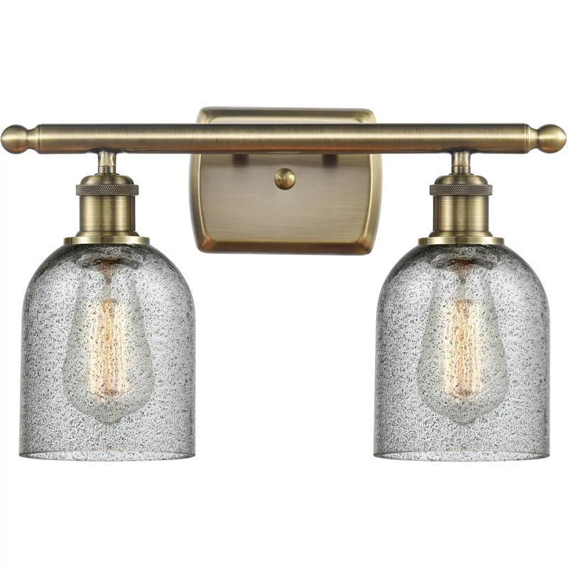 Ballston Caledonia LED 16 inch Antique Brass Bath Vanity Light Wall Light in Charcoal Glass, Ballston