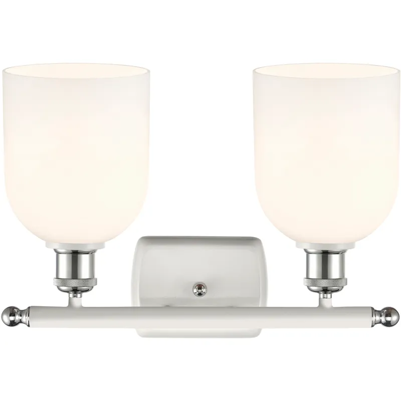 Ballston Bella 2 Light 15.5 inch White Polished Chrome Bath Vanity Light Wall Light