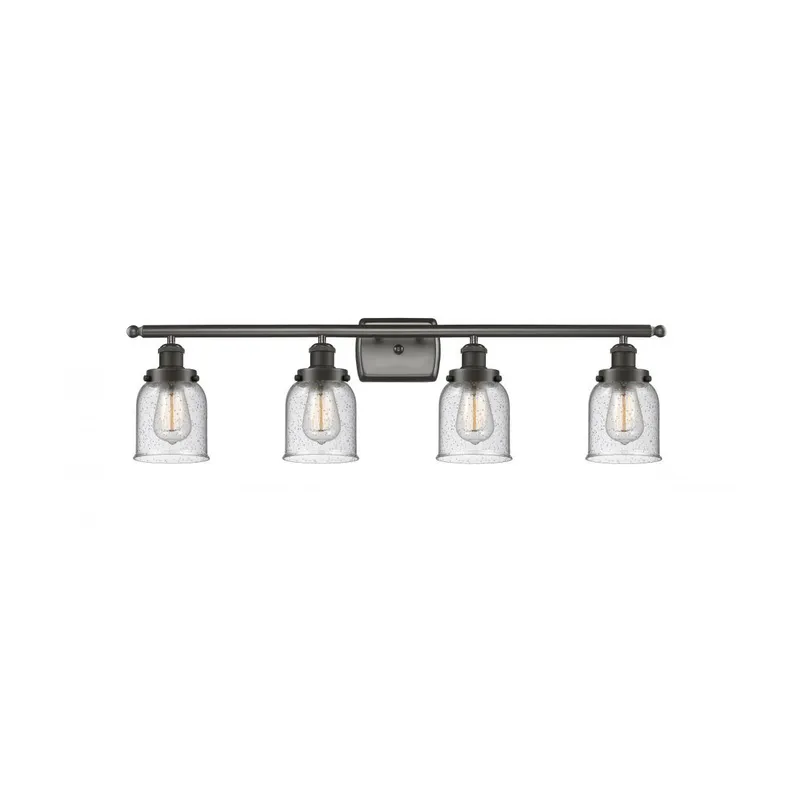 Ballston Small Bell LED 36 inch Oil Rubbed Bronze Bath Vanity Light Wall Light in Seedy Glass, Ballston