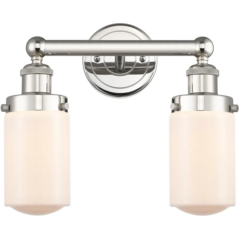 Dover 2 Light 15.5 inch Polished Nickel Bath Vanity Light Wall Light in Matte White