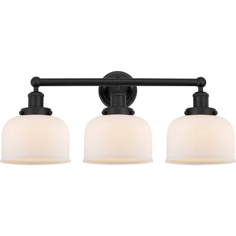 Bell 3 Light 24.5 inch Matte Black Bath Vanity Light Wall Light