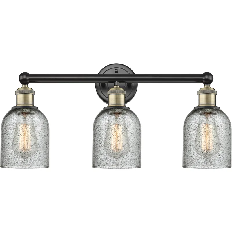 Caledonia 3 Light 23 inch Black Antique Brass Bath Vanity Light Wall Light in Charcoal