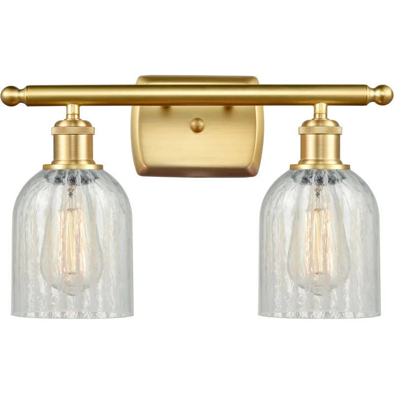 Ballston Caledonia LED 16 inch Satin Gold Bath Vanity Light Wall Light in Mouchette Glass, Ballston