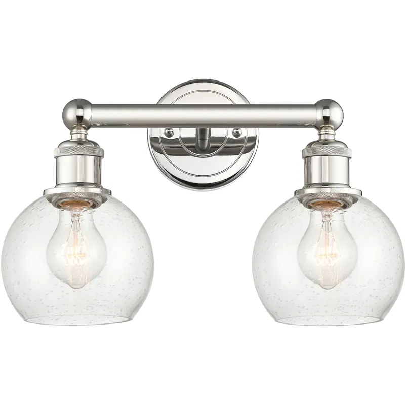 Athens 2 Light 15 inch Polished Nickel Bath Vanity Light Wall Light in Seedy
