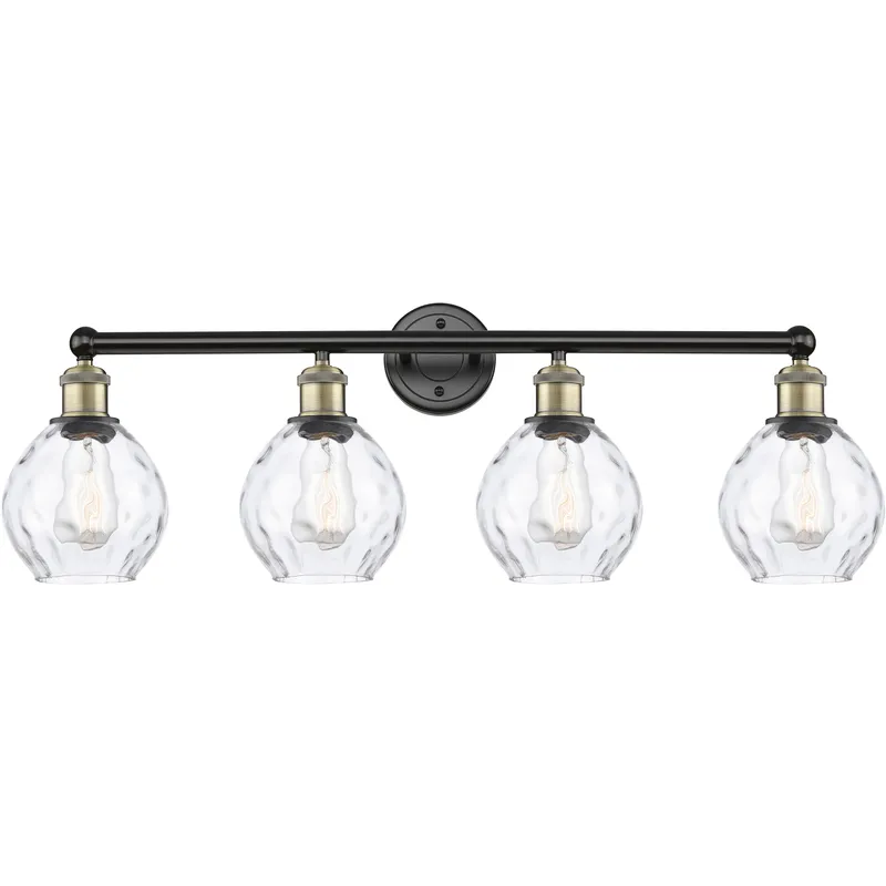 Waverly 4 Light 33 inch Black Antique Brass Bath Vanity Light Wall Light