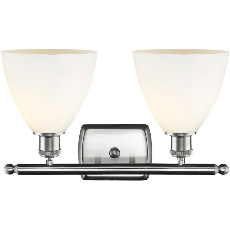 Ballston Ballston Dome LED 18 inch Brushed Satin Nickel Bath Vanity Light Wall Light in Matte White Glass