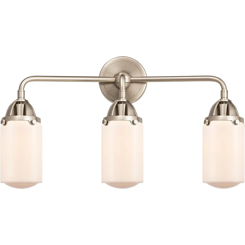 Nouveau 2 Dover LED 23 inch Brushed Brass Bath Vanity Light Wall Light in Matte White Glass