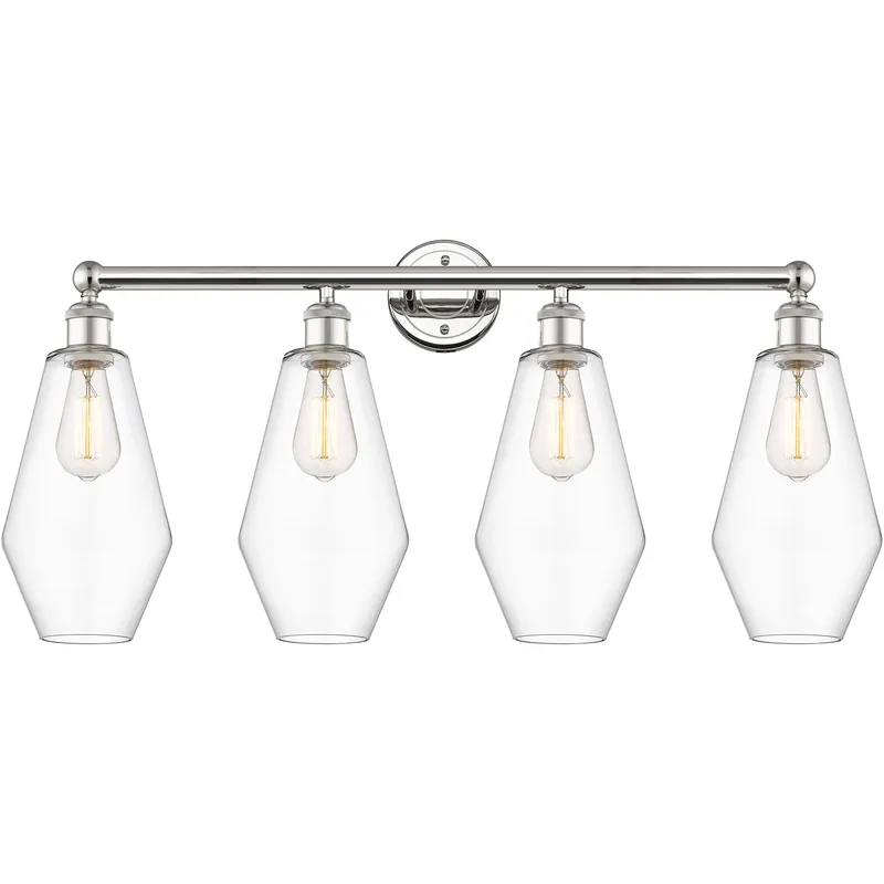 Cindyrella 4 Light 34 inch Polished Nickel Bath Vanity Light Wall Light in Clear