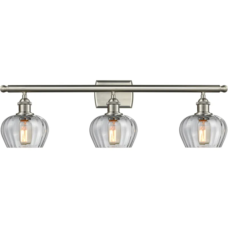 Ballston Fenton LED 26 inch Brushed Satin Nickel Bath Vanity Light Wall Light in Clear Glass, Ballston