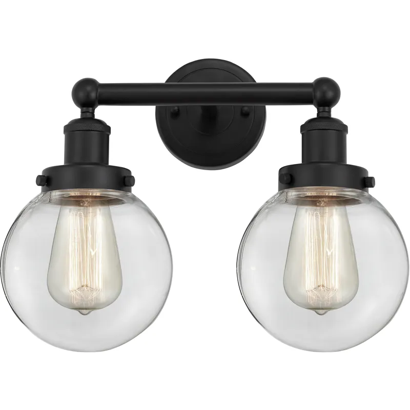 Beacon 2 Light 15.5 inch Matte Black Bath Vanity Light Wall Light