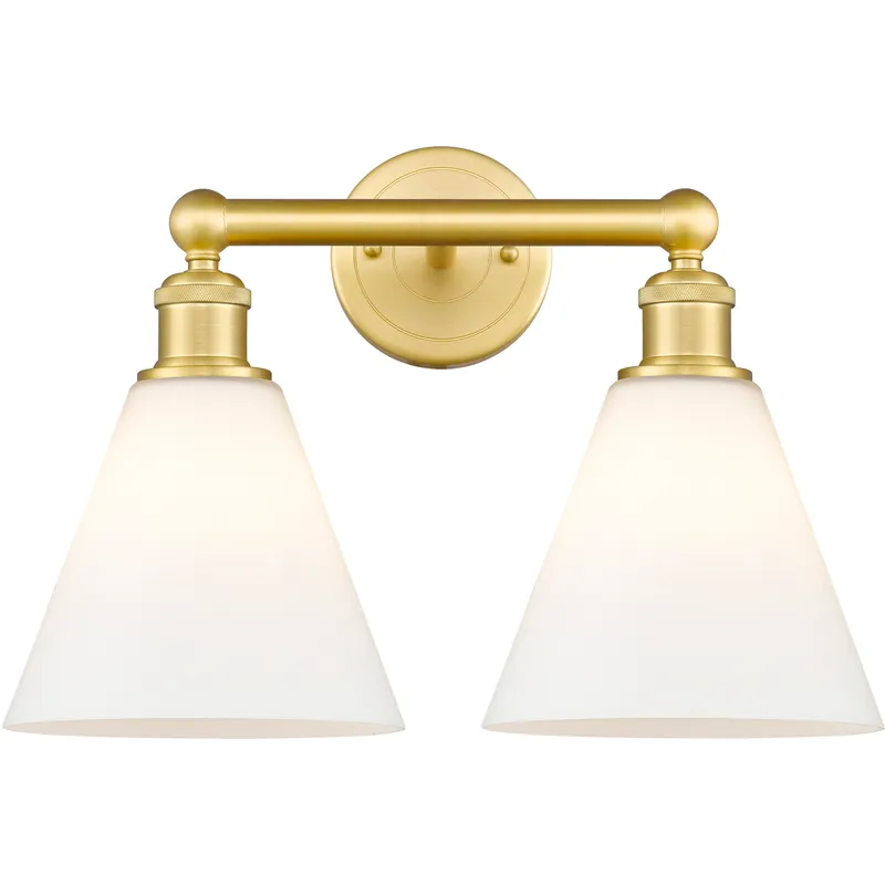 Berkshire 2 Light 17 inch Satin Gold Bath Vanity Light Wall Light in Matte White