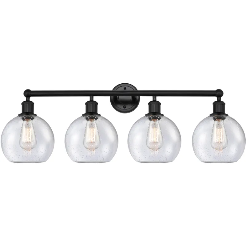 Athens 4 Light 35 inch Matte Black Bath Vanity Light Wall Light in Seedy