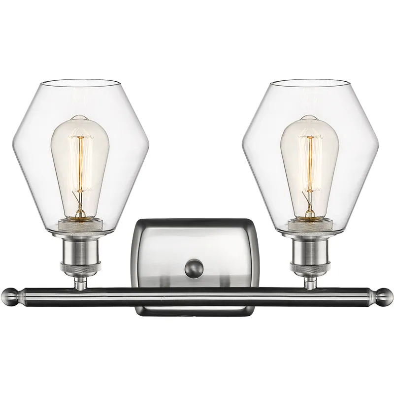 Ballston Cindyrella 2 Light 16 inch Brushed Satin Nickel Bath Vanity Light Wall Light in Incandescent, Clear Glass