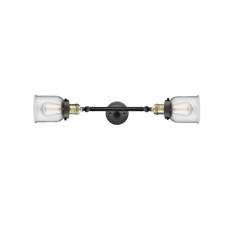 Franklin Restoration Small Bell LED 5 inch Black Antique Brass Bath Vanity Light Wall Light in Clear Glass, Franklin Restoration