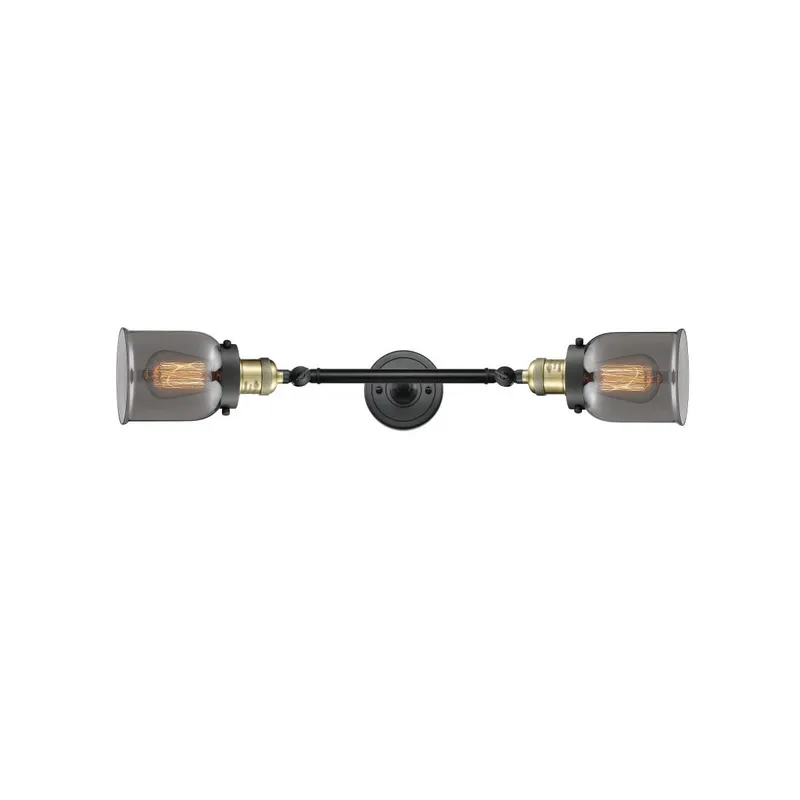 Franklin Restoration Small Bell LED 5 inch Black Antique Brass Bath Vanity Light Wall Light in Plated Smoke Glass, Franklin Restoration