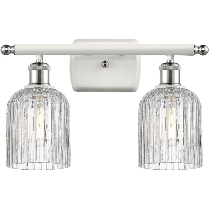 Bridal Veil 2 Light 15 inch Antique Brass Bath Vanity Light Wall Light in Seedy