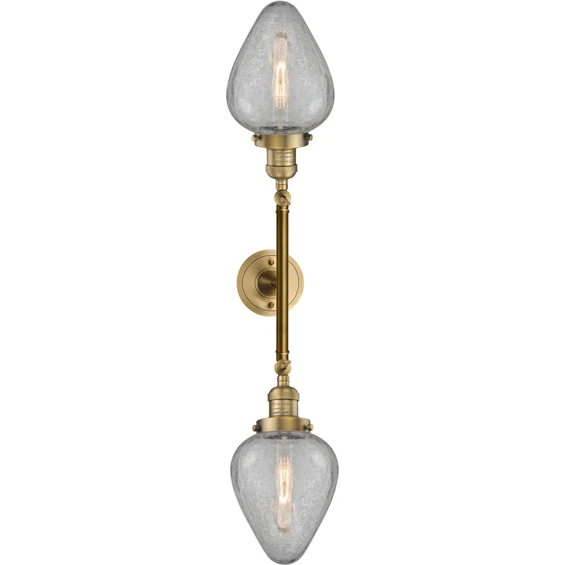 Franklin Restoration Geneseo 2 Light 17 inch Brushed Brass Bath Vanity Light Wall Light, Franklin Restoration