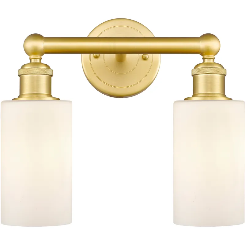 Clymer 2 Light 12.88 inch Satin Gold Bath Vanity Light Wall Light in Matte White