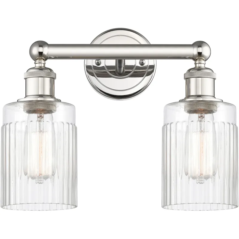 Hadley 2 Light 13.5 inch Polished Nickel Bath Vanity Light Wall Light in Clear