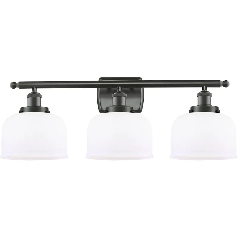 Ballston Large Bell LED 26 inch Oil Rubbed Bronze Bath Vanity Light Wall Light in Matte White Glass, Ballston