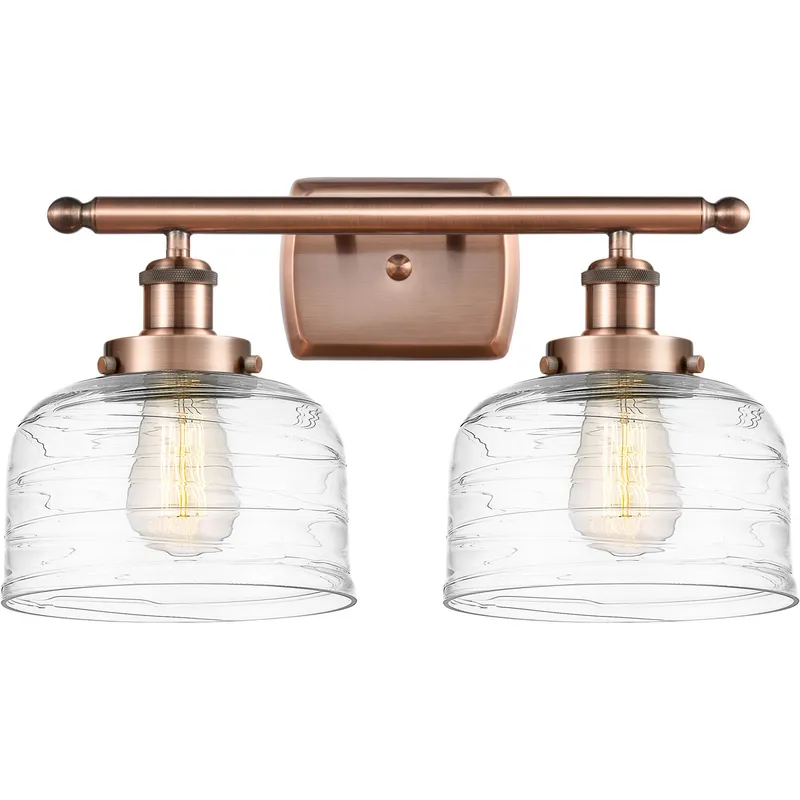 Ballston Bell 2 Light 16 inch Antique Copper Bath Vanity Light Wall Light