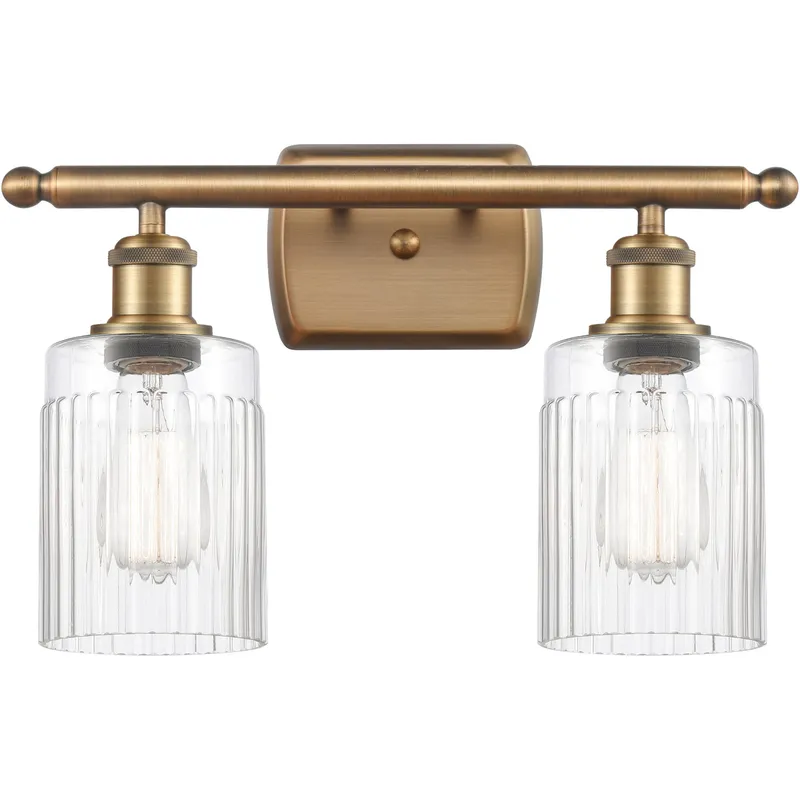 Ballston Hadley LED 16 inch Brushed Brass Bath Vanity Light Wall Light in Clear Glass, Ballston