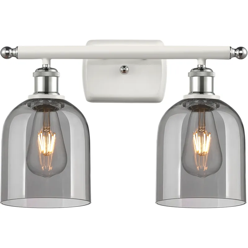 Ballston Bella 2 Light 15.5 inch White Polished Chrome Bath Vanity Light Wall Light