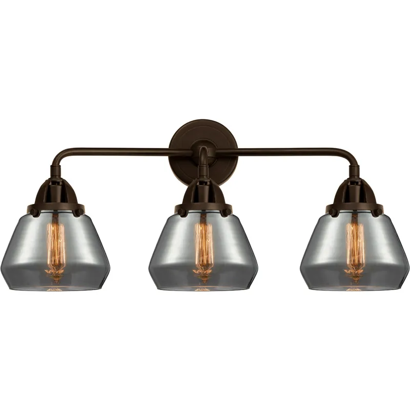Nouveau 2 Fulton LED 24.75 inch Oil Rubbed Bronze Bath Vanity Light Wall Light in Plated Smoke Glass