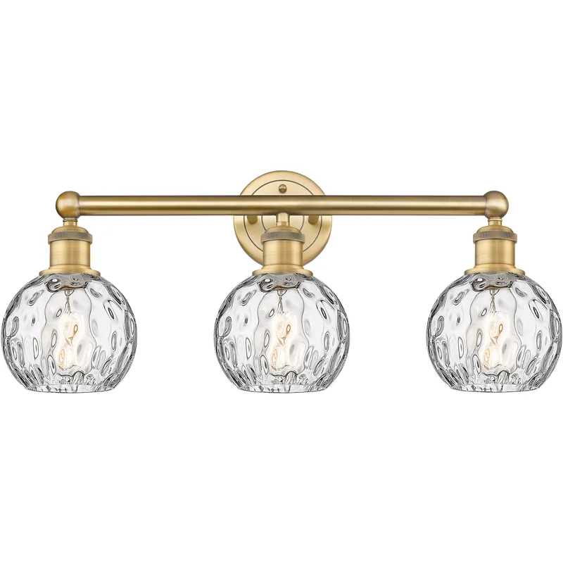 Athens Water Glass 3 Light 24 inch Brushed Brass Bath Vanity Light Wall Light