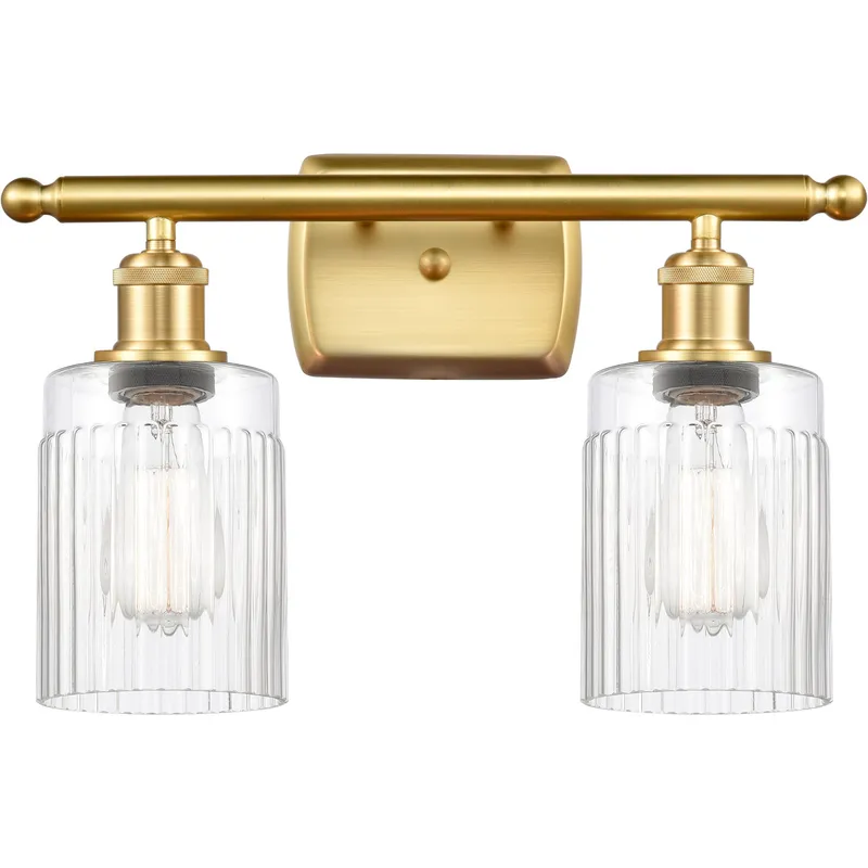Ballston Hadley LED 16 inch Satin Gold Bath Vanity Light Wall Light in Clear Glass, Ballston