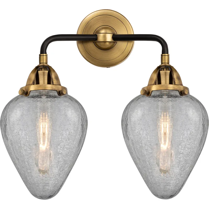 Nouveau 2 Geneseo LED 14.5 inch Black Antique Brass Bath Vanity Light Wall Light
