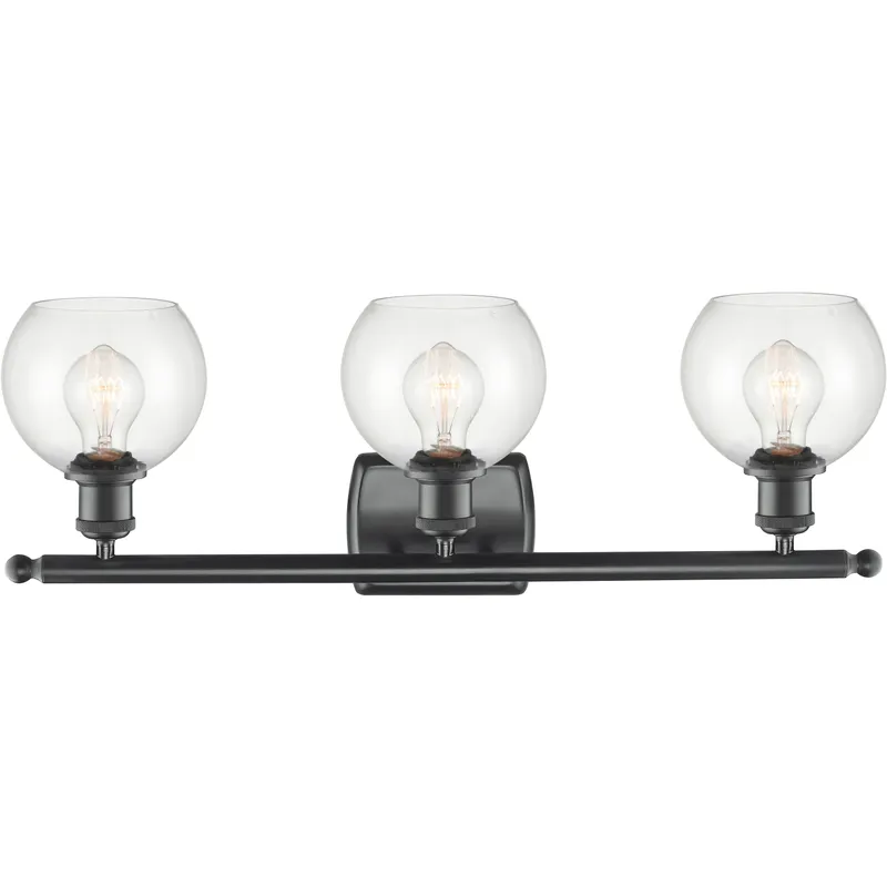 Ballston Athens LED 26 inch Matte Black Bath Vanity Light Wall Light in Clear Glass