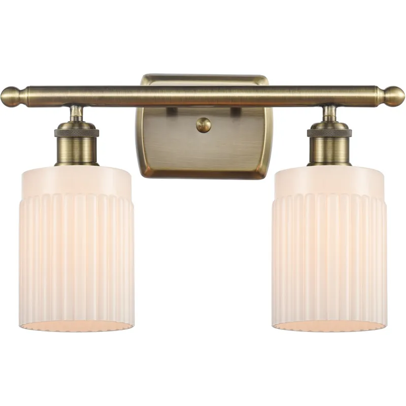 Ballston Hadley LED 16 inch Antique Brass Bath Vanity Light Wall Light in Matte White Glass, Ballston