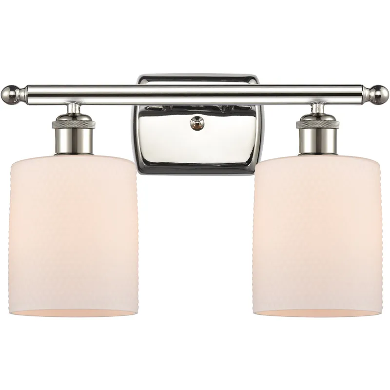 Ballston Cobbleskill LED 16 inch Polished Nickel Bath Vanity Light Wall Light in Matte White Glass, Ballston
