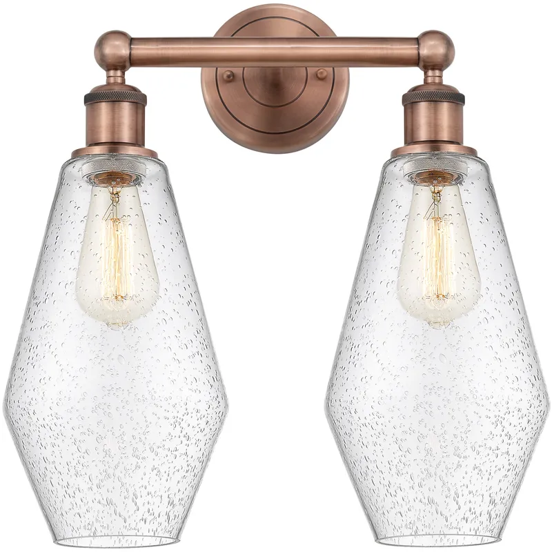 Cindyrella 2 Light 16 inch Antique Copper Bath Vanity Light Wall Light in Seedy