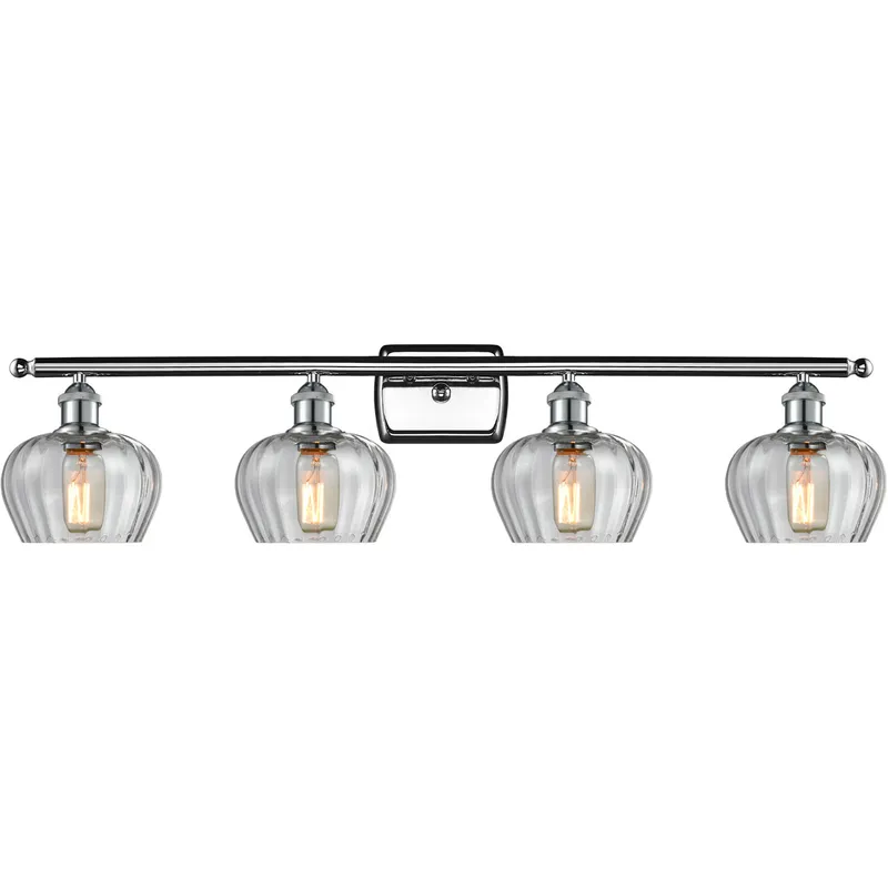 Ballston Fenton 4 Light 36 inch Polished Chrome Bath Vanity Light Wall Light in Clear Glass, Ballston