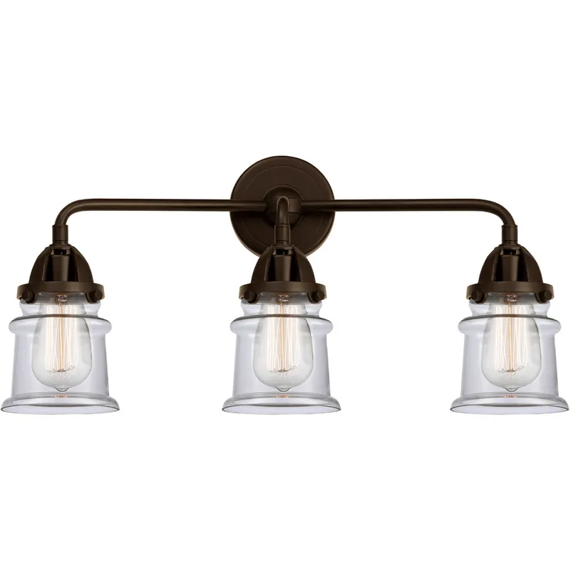 Nouveau 2 Small Canton LED 23.25 inch Oil Rubbed Bronze Bath Vanity Light Wall Light in Clear Glass