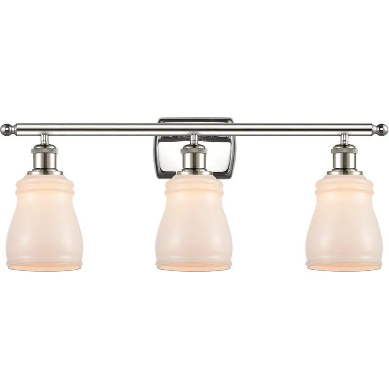 Ballston Ellery LED 26 inch Polished Nickel Bath Vanity Light Wall Light in White Glass, Ballston