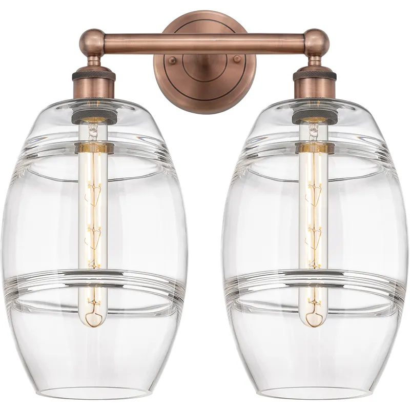 Edison Vaz 2 Light 17 inch Antique Copper Bath Vanity Light Wall Light