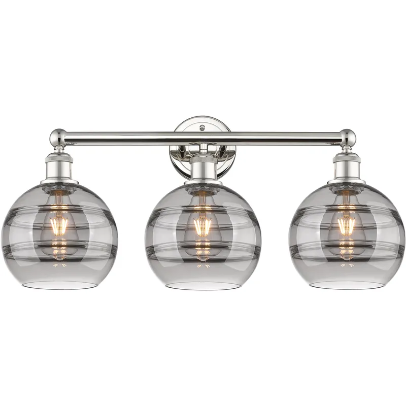 Edison Rochester 3 Light 26 inch Polished Nickel Bath Vanity Light Wall Light