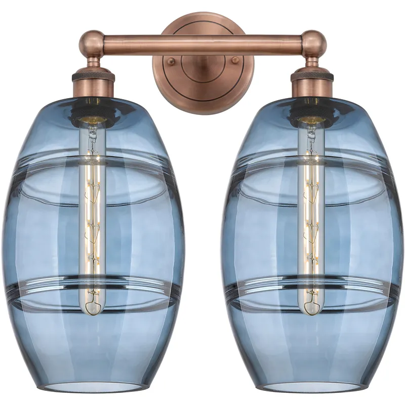 Edison Vaz 2 Light 17 inch Antique Copper Bath Vanity Light Wall Light