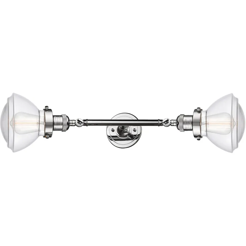 Franklin Restoration Olean 2 Light 7 inch Polished Chrome Bath Vanity Light Wall Light in Clear Glass, Franklin Restoration